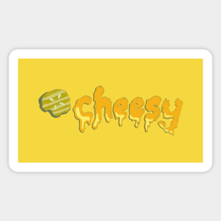 Cheesy Melted Cheese Typography Shirt Design with bonus Pickle Sticker